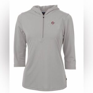 Cutter and Buck San Diego State Half Zip Hoodie Gray Size Extra Small Like New